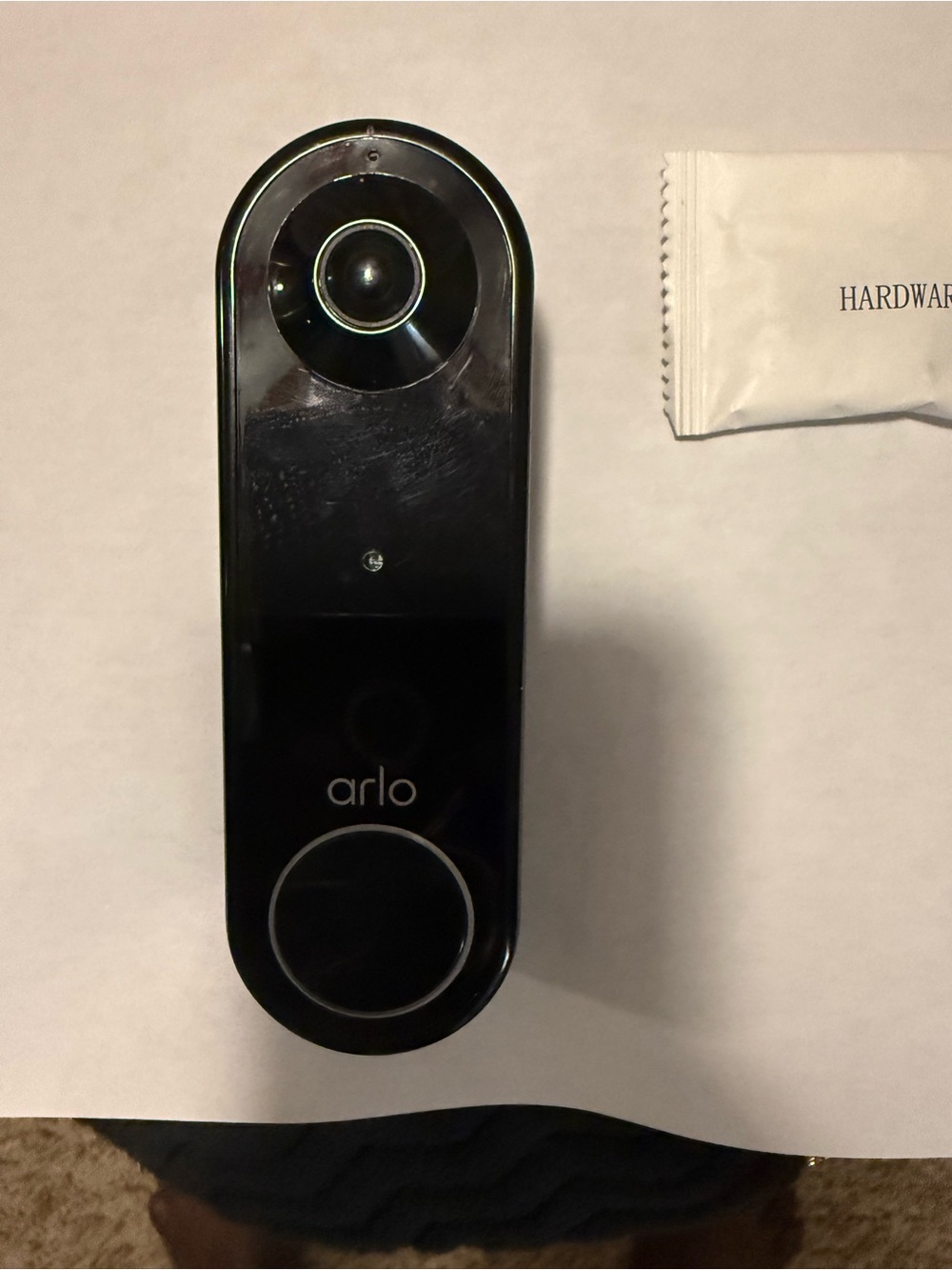 Black Wireless Video Doorbell - Sleek Black Security Camera
